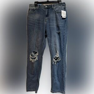 Nordstrom Abound High-Rise Mom Blue Jeans | Size 30 | Zip Fly | NWT